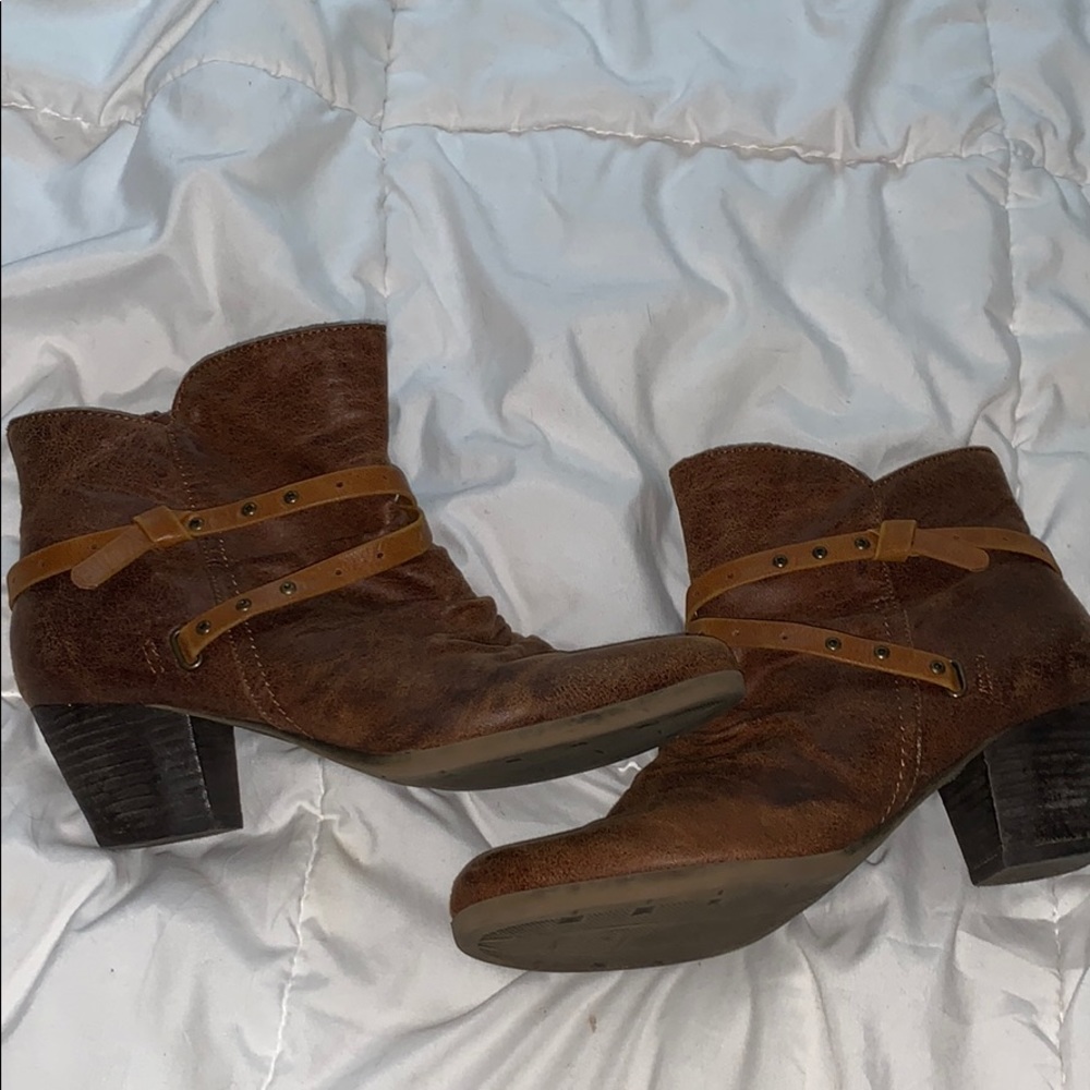 Tan BareTraps booties
